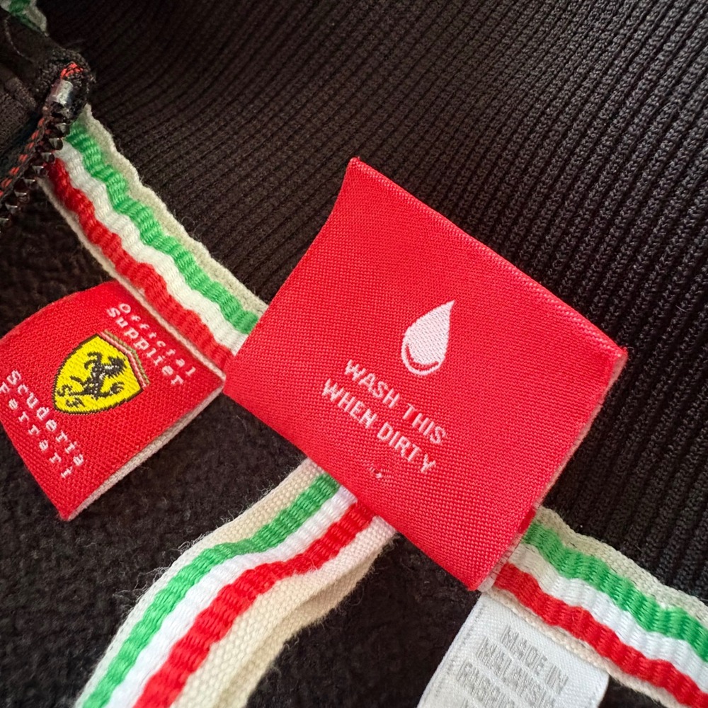 Puma Scuderia Ferrari Track Jacket Black Red Full Zip L Motorsport Car Racing - Picture 10 of 12